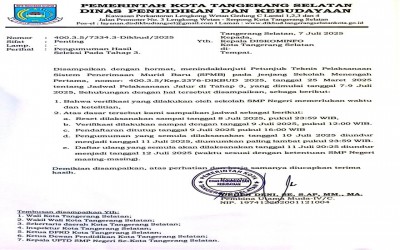 INFO DAFTAR ULANG SPMB UPTD SMP NEGERI 9 KOTA TANGERANG SELATAN 2025