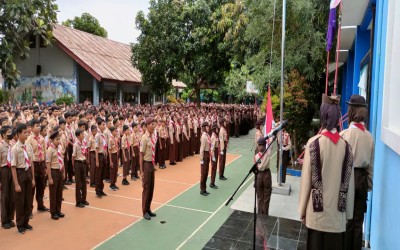 SMPN 9 Kota Tangerang Selatan Gelar Upacara Peringatan Hari Pramuka ke-64